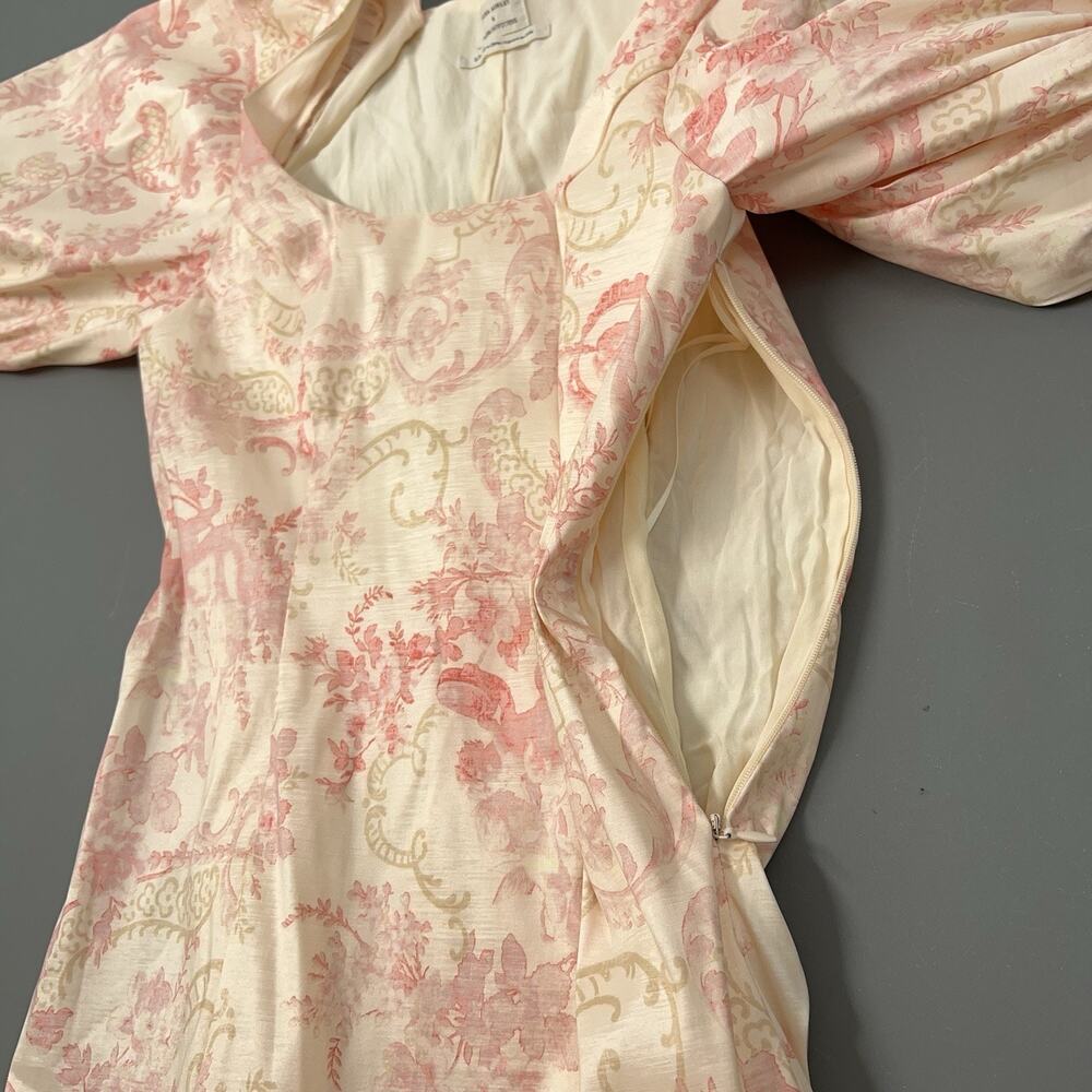 Urban Outfitters x Laura Ashley Mel Dress Women's XS Pink Paisley Puff Sleeve - Picture 7 of 12